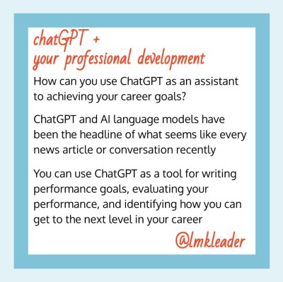 chatGPT + your professional development