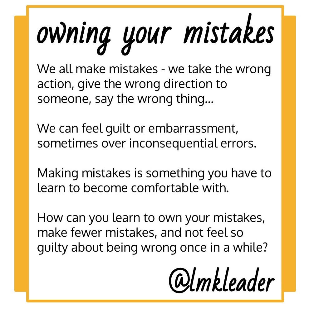 owning your mistakes